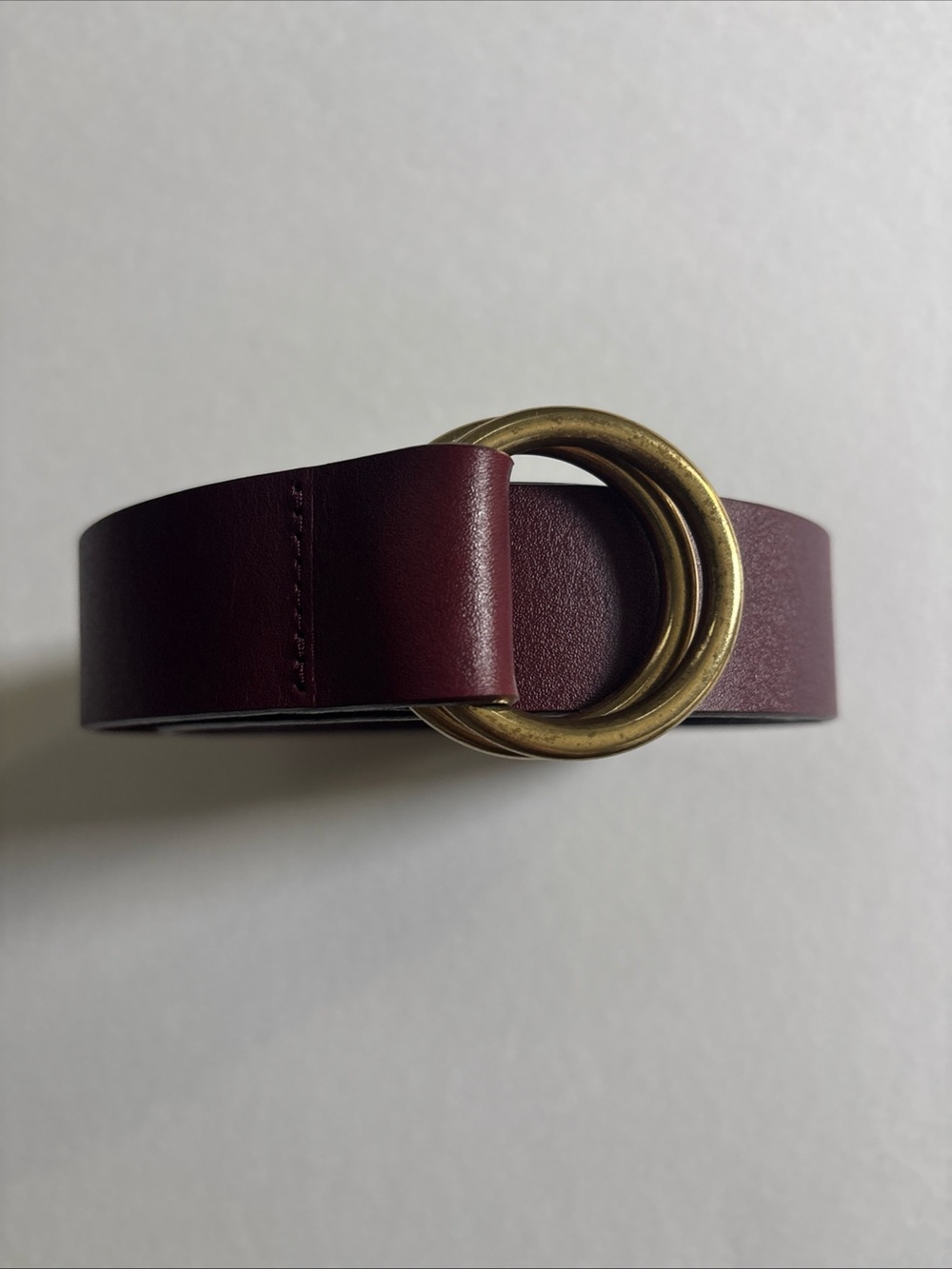 NWOT Lands End Plum Women's 2X Belt Gold Ring Closure Adjustable Classy Accent